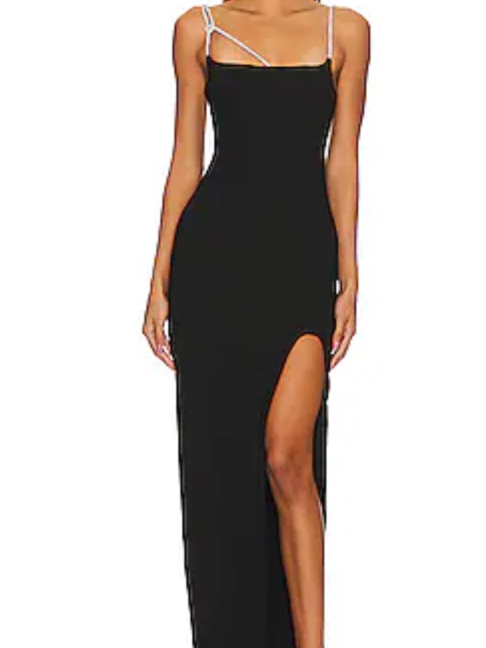 Lulu's Black One-Shoulder Slip Maxi Dress
